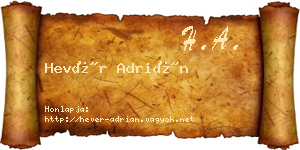Hevér Adrián névjegykártya